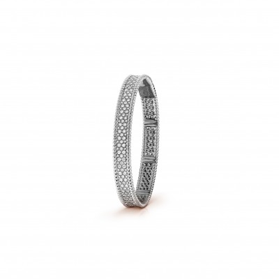 VAN CLEEF ARPELS PERLÉE DIAMONDS BRACELET, 3 ROWS, SMALL MODEL - WHITE GOLD, DIAMOND  VCARO14800